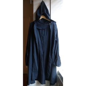 Custom Black Linen Long Jacket